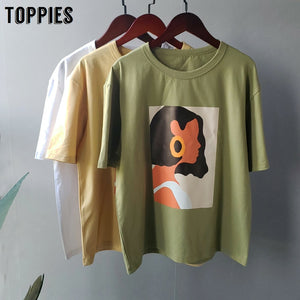 TOPPIES Short Sleeve Character Print T-shirts