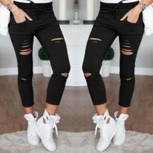 Load image into Gallery viewer, HIRIGIN Women Stretch Faded Ripped Slim Fit Denim Jeans