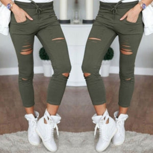 HIRIGIN Women Stretch Faded Ripped Slim Fit Denim Jeans