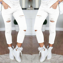 Load image into Gallery viewer, HIRIGIN Women Stretch Faded Ripped Slim Fit Denim Jeans