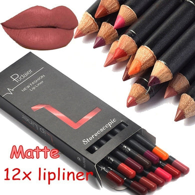 PUDAIER Brand 12 Colors Lip Liner Pencil
