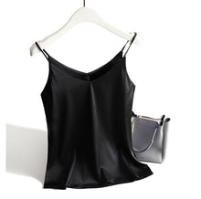 Load image into Gallery viewer, AOSSVIAO Spaghetti Strap V Neck Basic Silk Tank Top