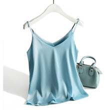 Load image into Gallery viewer, AOSSVIAO Spaghetti Strap V Neck Basic Silk Tank Top