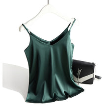 Load image into Gallery viewer, AOSSVIAO Spaghetti Strap V Neck Basic Silk Tank Top