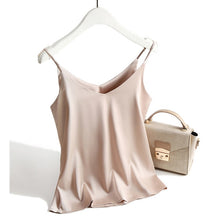 Load image into Gallery viewer, AOSSVIAO Spaghetti Strap V Neck Basic Silk Tank Top
