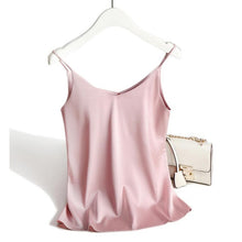 Load image into Gallery viewer, AOSSVIAO Spaghetti Strap V Neck Basic Silk Tank Top