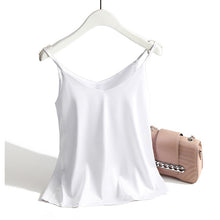 Load image into Gallery viewer, AOSSVIAO Spaghetti Strap V Neck Basic Silk Tank Top