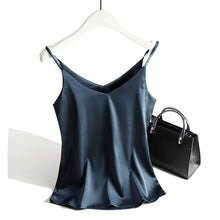 Load image into Gallery viewer, AOSSVIAO Spaghetti Strap V Neck Basic Silk Tank Top