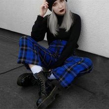 Load image into Gallery viewer, UMEKO Women Plaid High Waist Trousers