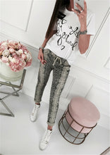 Load image into Gallery viewer, IMCUTE Women Elastic Waist Casual Loose Snake Pattern Long Trousers