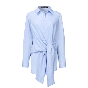 ZANZEA Long Sleeve Lace Up Shirt