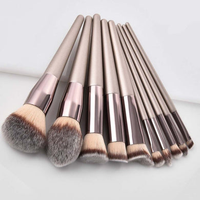 MUSICFLOWER Luxury Champagne Makeup Brushes Set