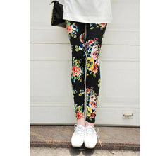 Load image into Gallery viewer, CUHAKCI Women Graffiti Floral Patterned Print Leggings