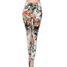 Load image into Gallery viewer, CUHAKCI Women Graffiti Floral Patterned Print Leggings