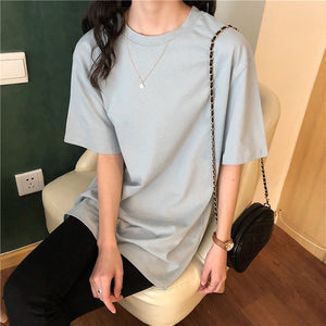 ALIEN KITTY Loose Natural Short Basic T-Shirt