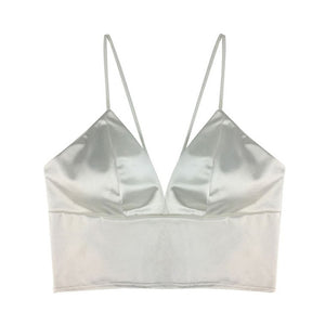SAFEER Satin Cropped Wireless Bralette