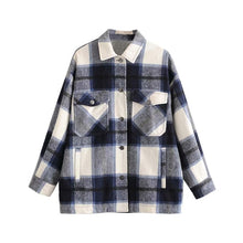 Load image into Gallery viewer, KRYTOMOA Vintage Stylish Oversized Plaid Jacket
