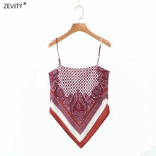 Load image into Gallery viewer, ZEVITY Women Vintage Paisley Print Spaghetti Strap Sling Top