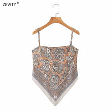 Load image into Gallery viewer, ZEVITY Women Vintage Paisley Print Spaghetti Strap Sling Top
