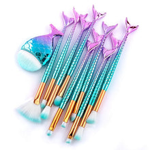 Load image into Gallery viewer, RANCAI Mermaid 10/11pcs Makeup Brushes Kit