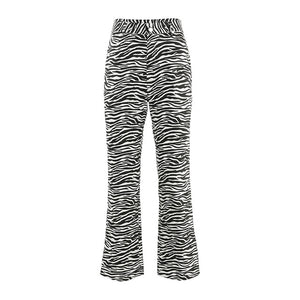 HEYOUNGIRL Zebra Animal Print High Waist Pants