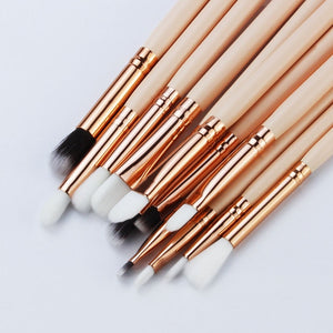 FLD Wood Handle Women Makeup Brushes Kit