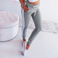 Load image into Gallery viewer, NOMISSMORE Women Drawstring Side Stripe Sweatpants
