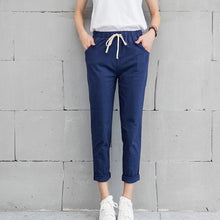 Load image into Gallery viewer, LUCKBN Women Elastic Waist Casual Loose Pants