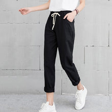 Load image into Gallery viewer, LUCKBN Women Elastic Waist Casual Loose Pants
