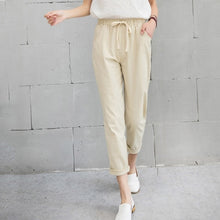Load image into Gallery viewer, LUCKBN Women Elastic Waist Casual Loose Pants