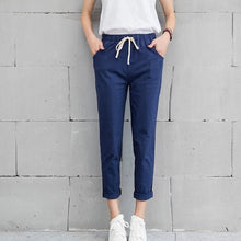 Load image into Gallery viewer, LUCKBN Women Elastic Waist Casual Loose Pants