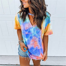 Load image into Gallery viewer, LUSOFIE Women Hollow Out Tie Dye Top