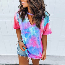 Load image into Gallery viewer, LUSOFIE Women Hollow Out Tie Dye Top