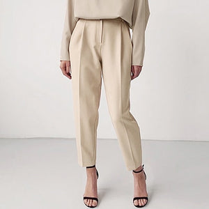OOTN Casual Blouse And High Waist Khaki Pants