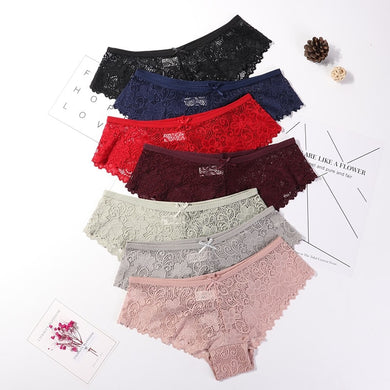 ECMLN Women 3 Pcs Lace Breathable Soft Underwear