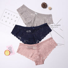 Load image into Gallery viewer, ECMLN Women 3 Pcs Lace Breathable Soft Underwear