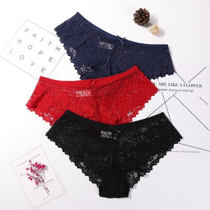 ECMLN Women 3 Pcs Lace Breathable Soft Underwear