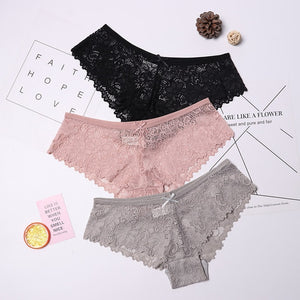 ECMLN Women 3 Pcs Lace Breathable Soft Underwear