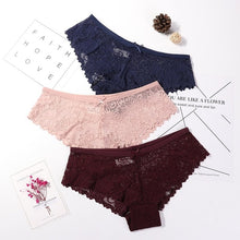 Load image into Gallery viewer, ECMLN Women 3 Pcs Lace Breathable Soft Underwear