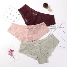 Load image into Gallery viewer, ECMLN Women 3 Pcs Lace Breathable Soft Underwear