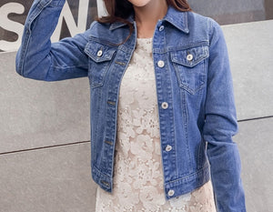 MSDASTE Women Candy Color Casual Short Denim Jacket