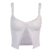 Load image into Gallery viewer, INSTAHOT Women Single Button Splice Crop Top