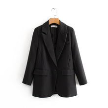 Load image into Gallery viewer, TANGADA Women Long Sleeve Black Suit Blazer