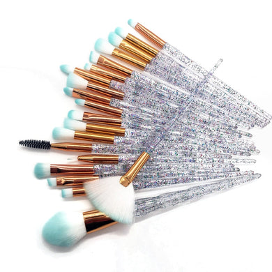 MENGSHANG 20pcs Diamond Makeup Brush Set