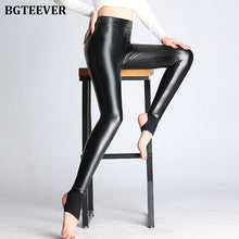 Load image into Gallery viewer, BGTEEVER Women Soft Faux Leather Pants