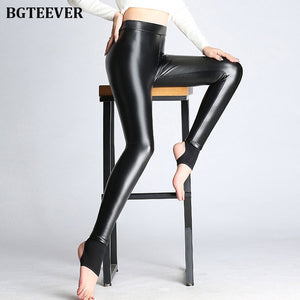 BGTEEVER Women Soft Faux Leather Pants