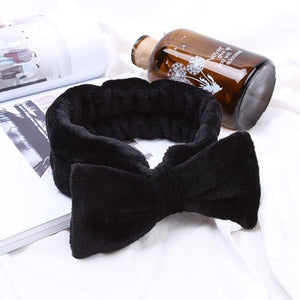 BYEOAUURTSY Flannel Cosmetic Headbands Soft Bowknot