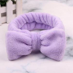 BYEOAUURTSY Flannel Cosmetic Headbands Soft Bowknot