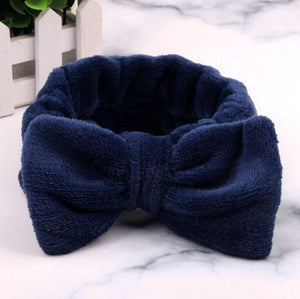 BYEOAUURTSY Flannel Cosmetic Headbands Soft Bowknot