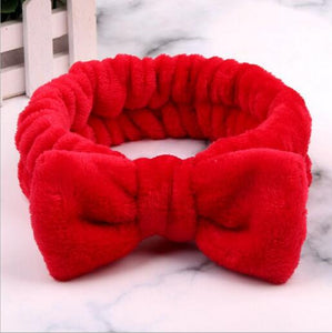 BYEOAUURTSY Flannel Cosmetic Headbands Soft Bowknot